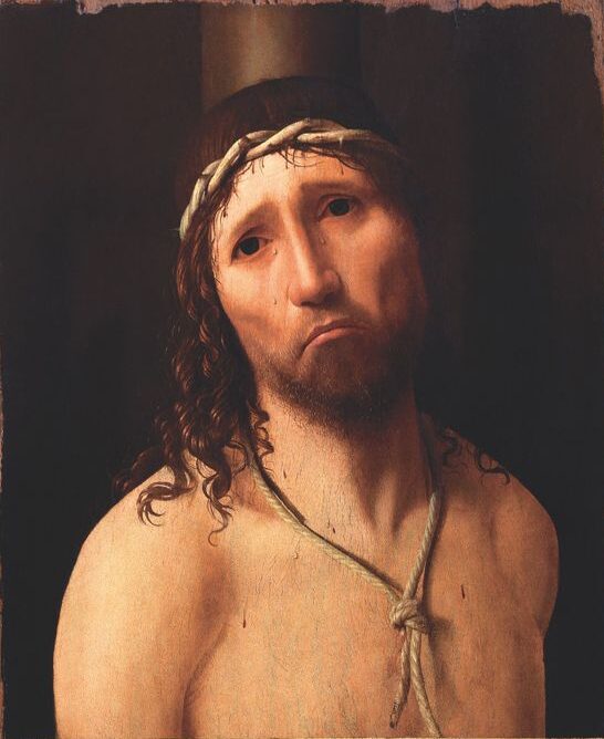 La riproduzione dell'Ecce Homo di Antonello da Messina che è stato esposto nella nostra chiesa durante tutto il periodo quaresimale.